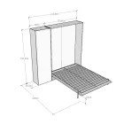 Vertikal hopfällbar fransk säng med pelare - Magicompare Viadurini