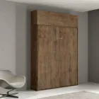 Vertikal hopfällbar fransk säng med väggskåp - Magicompare Viadurini