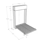 Vertikal hopfällbar fransk säng med väggskåp - Magicompare Viadurini