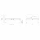 Säng med dubbla behållare klädd i faux läder tillverkad i Italien - Raggino Viadurini