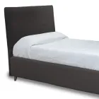 Enkelsäng med sänggavel i tyg Made in Italy - Fiuto Viadurini