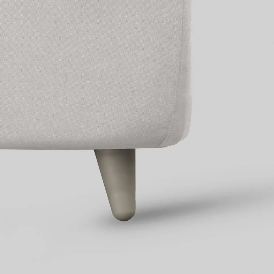 Säng i full storlek med vadderad sänggavel och fötter Made in Italy - Aaron Viadurini