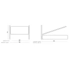 Säng i full storlek med vadderad sänggavel och fötter Made in Italy - Aaron Viadurini