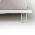 Klädd dubbelsäng i ekologiskt läder eller tyg tillverkad i Italien - Armonica Viadurini