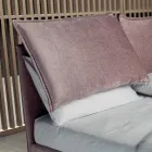 Dubbelsäng 160x190 med 2 mjuka kuddar med perimeter volang - Ernesta Viadurini