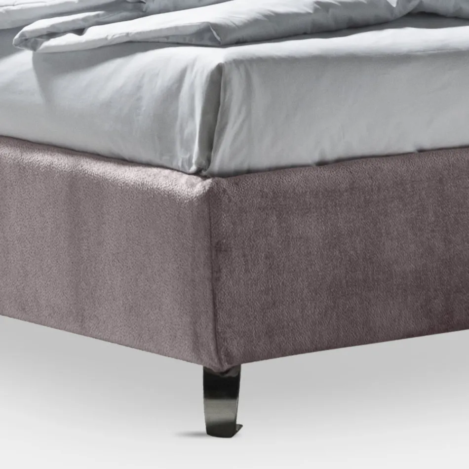 Dubbelsäng 160x190 med 2 mjuka kuddar med perimeter volang - Ernesta Viadurini