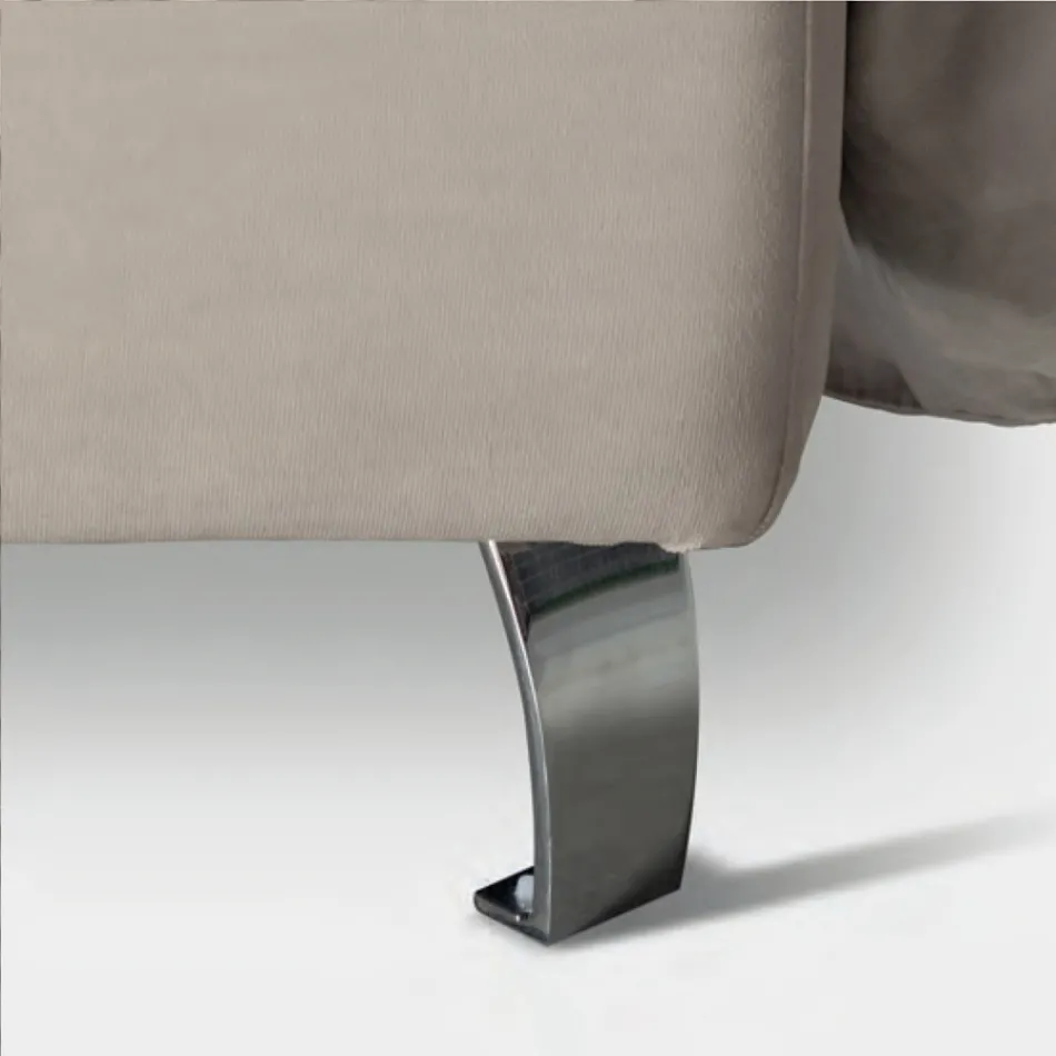 Dubbelsäng 160x190 med 2 mjuka kuddar i sänggaveln - Tramonti Viadurini