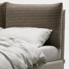 Dubbelsäng 160x190 med 2 mjuka kuddar i sänggaveln - Tramonti Viadurini