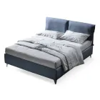 Dubbelsäng 160x190 med kuddar som sveper in hela sänggaveln - Charme Viadurini