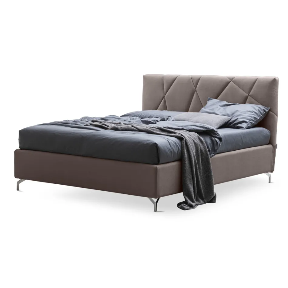 Dubbelsäng 160x190 med geometrisk quiltning - Ciottolino Viadurini