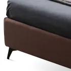 Dubbelsäng 160x190 med böjda linjer och dubbelt vadderat band - Gioie Viadurini