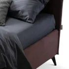 Dubbelsäng 160x190 med böjda linjer och dubbelt vadderat band - Gioie Viadurini