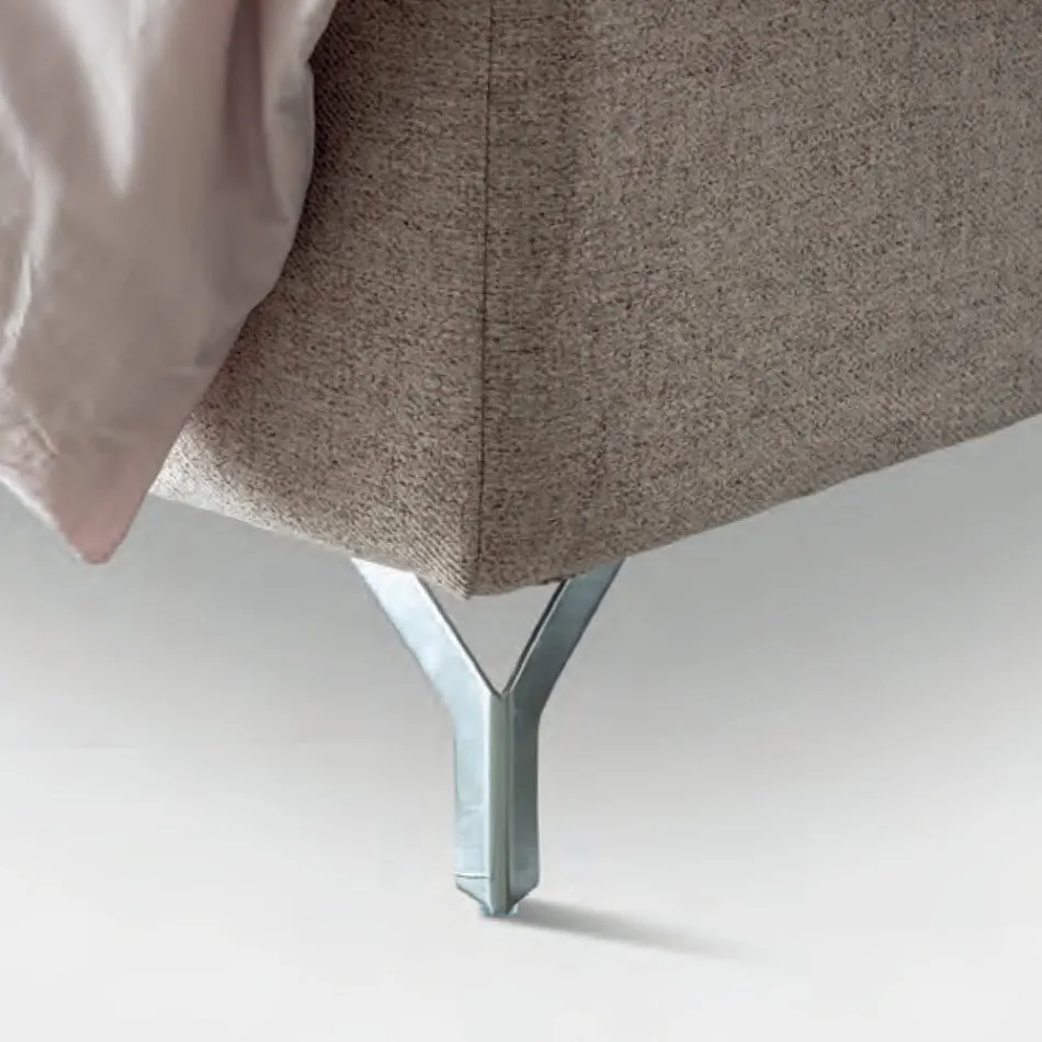 Dubbelsäng 160x190 med perimeter volanger sänggavel och knappar - Rest Viadurini