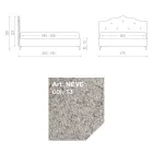 Dubbelsäng 160x190 med perimeter volanger sänggavel och knappar - Rest Viadurini