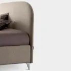 Dubbelsäng 160x190 med Curved Line Sänggavel Made in Italy - Oriente Viadurini