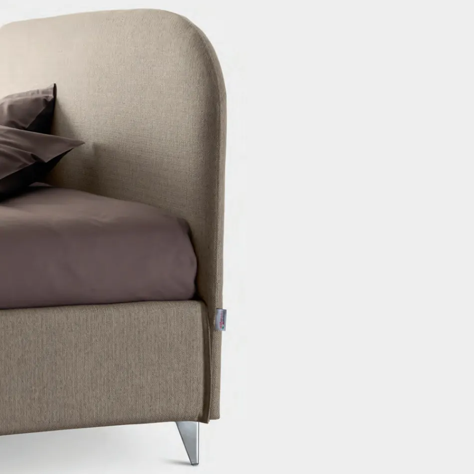 Dubbelsäng 160x190 med Curved Line Sänggavel Made in Italy - Oriente Viadurini