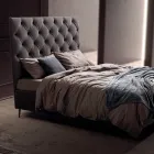 Dubbelsäng 160x190 med hög och quiltad sänggavel Made in Italy - Sallie Viadurini