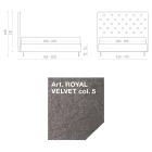 Dubbelsäng 160x190 med hög och quiltad sänggavel Made in Italy - Sallie Viadurini