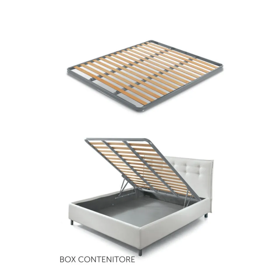 Dubbelsäng 160x190 med centralt delad sänggavel Made in Italy - Celesti Viadurini