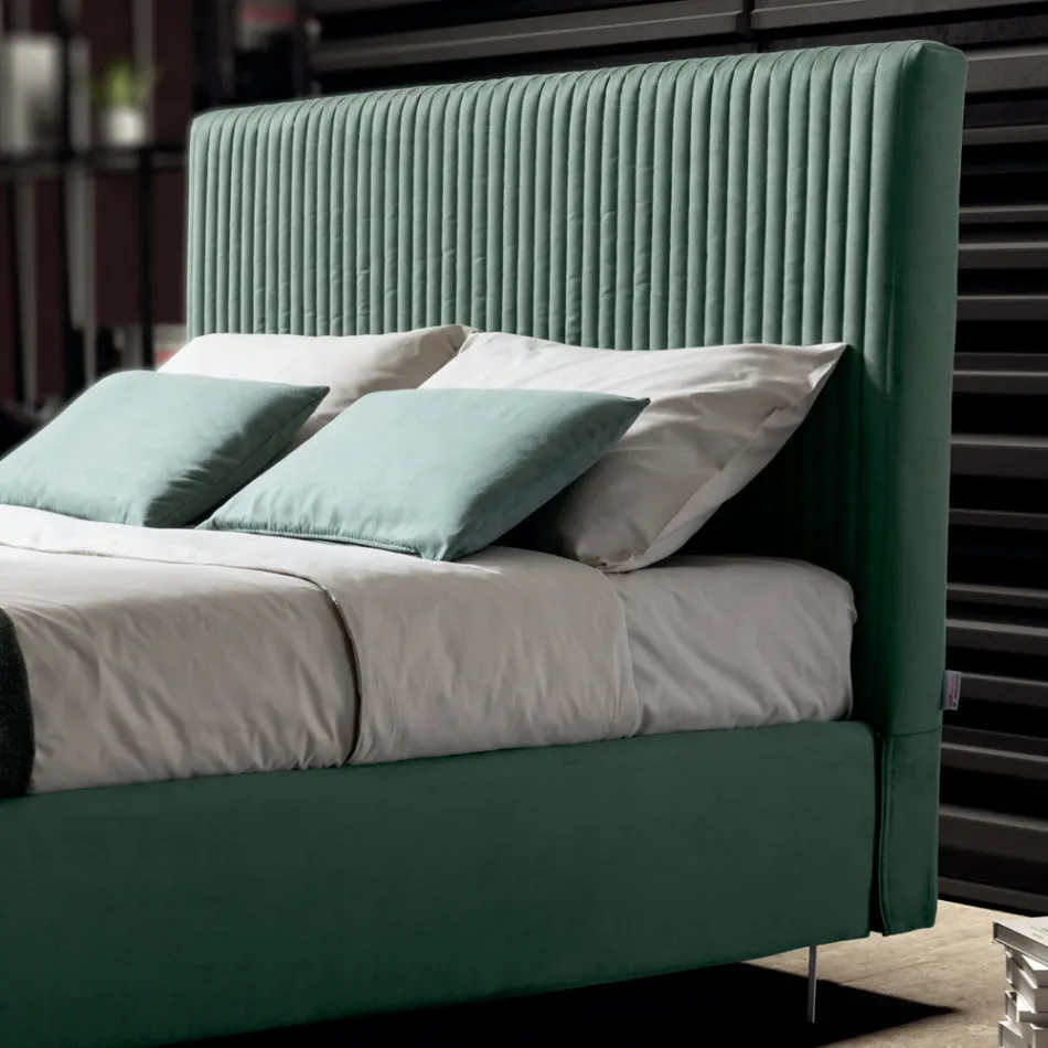 Dubbelsäng 160x190 med Multi-Stripe Narrow Band Quilting - Meduse Viadurini