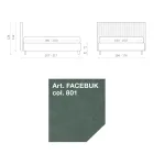 Dubbelsäng 160x190 med Multi-Stripe Narrow Band Quilting - Meduse Viadurini