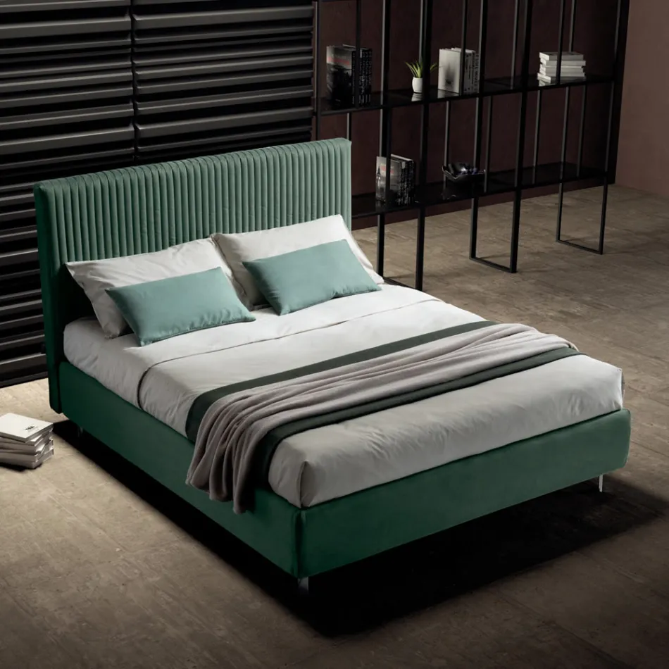 Dubbelsäng 160x190 med Multi-Stripe Narrow Band Quilting - Meduse Viadurini