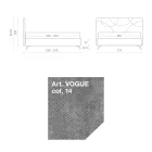 Dubbelsäng 160x190 med Quiltning av korskurvor - Solros Viadurini