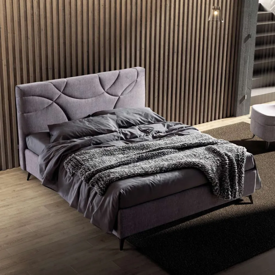 Dubbelsäng 160x190 med Quiltning av korskurvor - Solros Viadurini