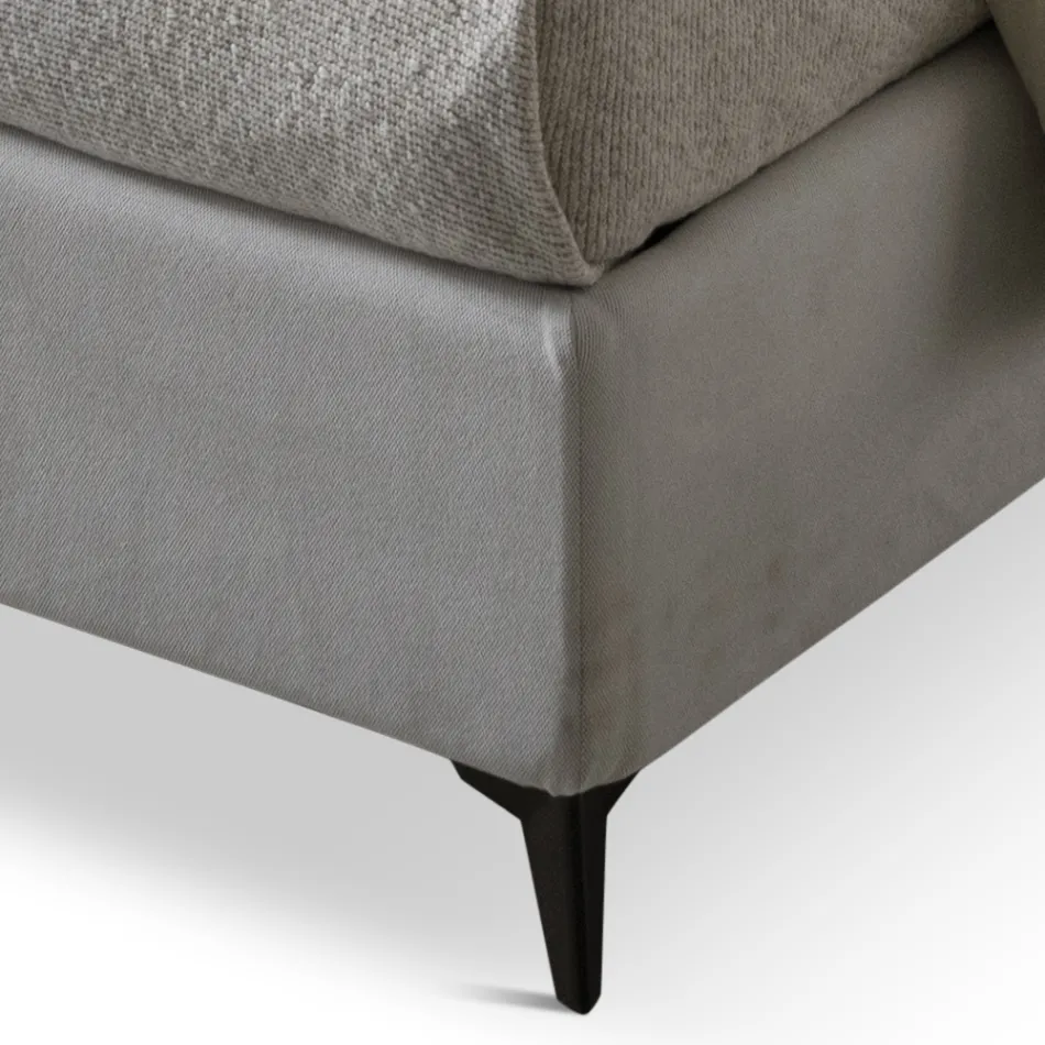 Dubbelsäng 160x190 i tyg med metallfötter Made in Italy - Dreams Viadurini