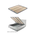 Dubbelsäng 160x190 i tyg med metallfötter Made in Italy - Dreams Viadurini