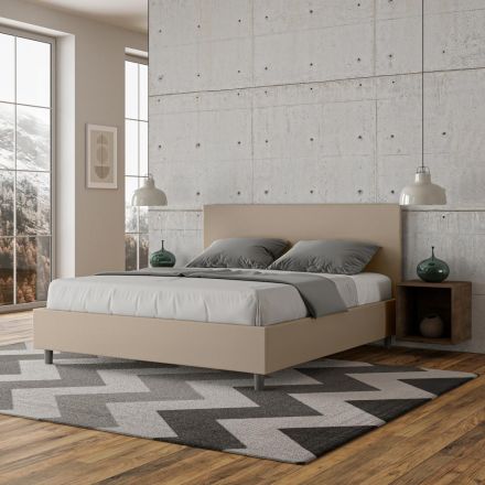 Dubbelsäng 160x200 cm med huvudgavel i konstläder Tillverkad i Italien - Pallone Viadurini