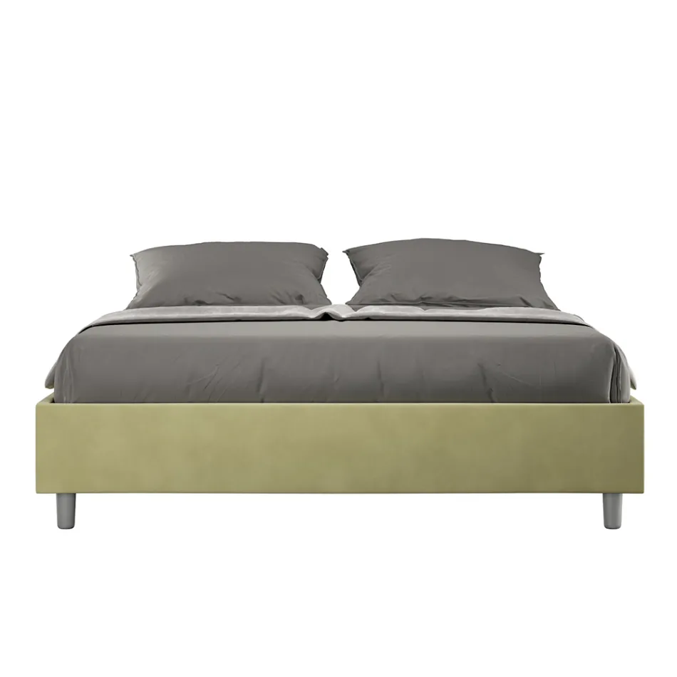 Dubbelsäng 160x200 cm klädd i mikrofiber Tillverkad i Italien - Athlete Viadurini