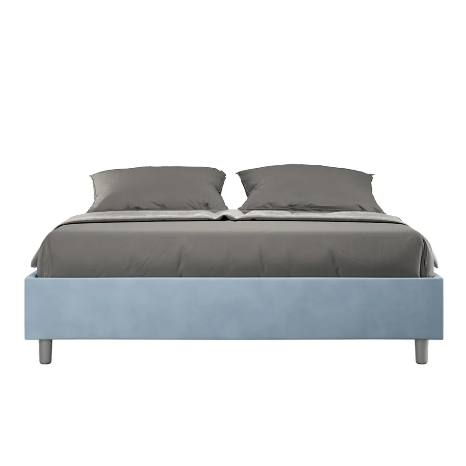 Dubbelsäng 160x200 cm klädd i mikrofiber Tillverkad i Italien - Athlete Viadurini