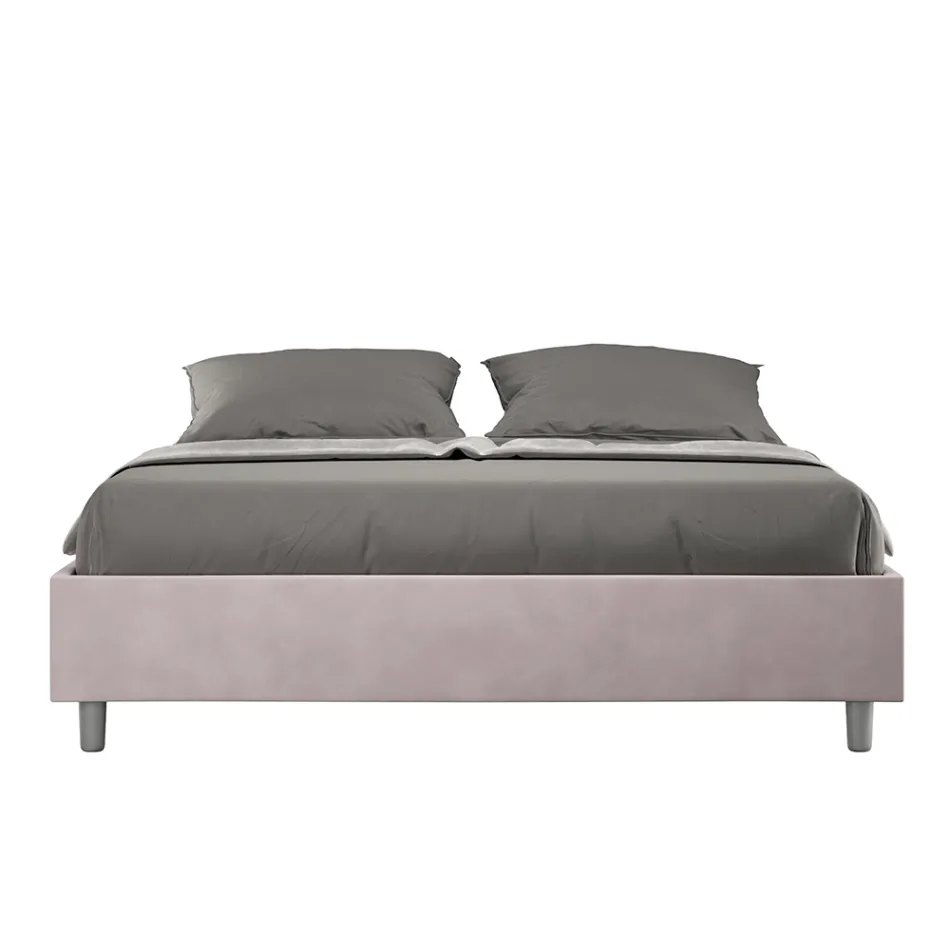 Dubbelsäng 160x200 cm klädd i mikrofiber Tillverkad i Italien - Athlete Viadurini