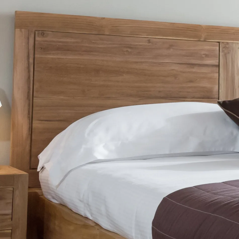 160x200 dubbelsäng tillverkad av massiv teak - Fresco Viadurini