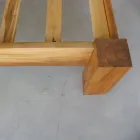 160x200 dubbelsäng tillverkad av massiv teak - Fresco Viadurini