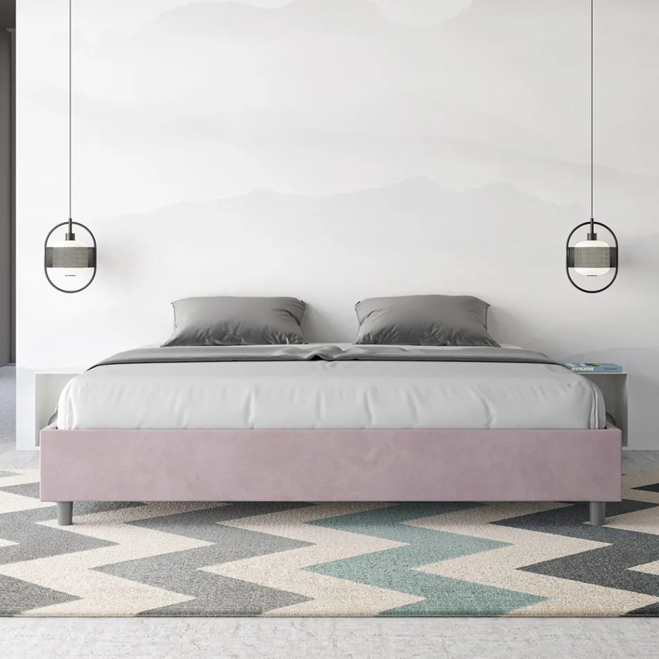 Dubbelsäng 180x200 cm klädd i mikrofiber Tillverkad i Italien - Athlete Viadurini