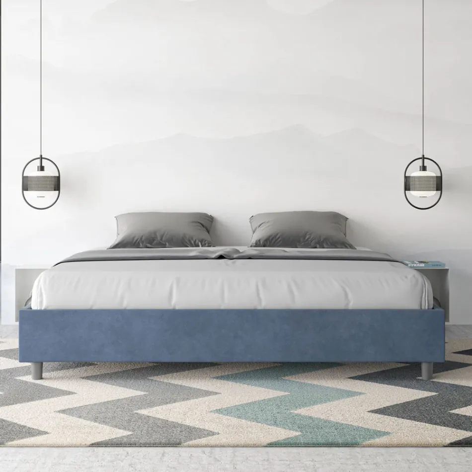 Dubbelsäng 180x200 cm klädd i mikrofiber Tillverkad i Italien - Athlete Viadurini