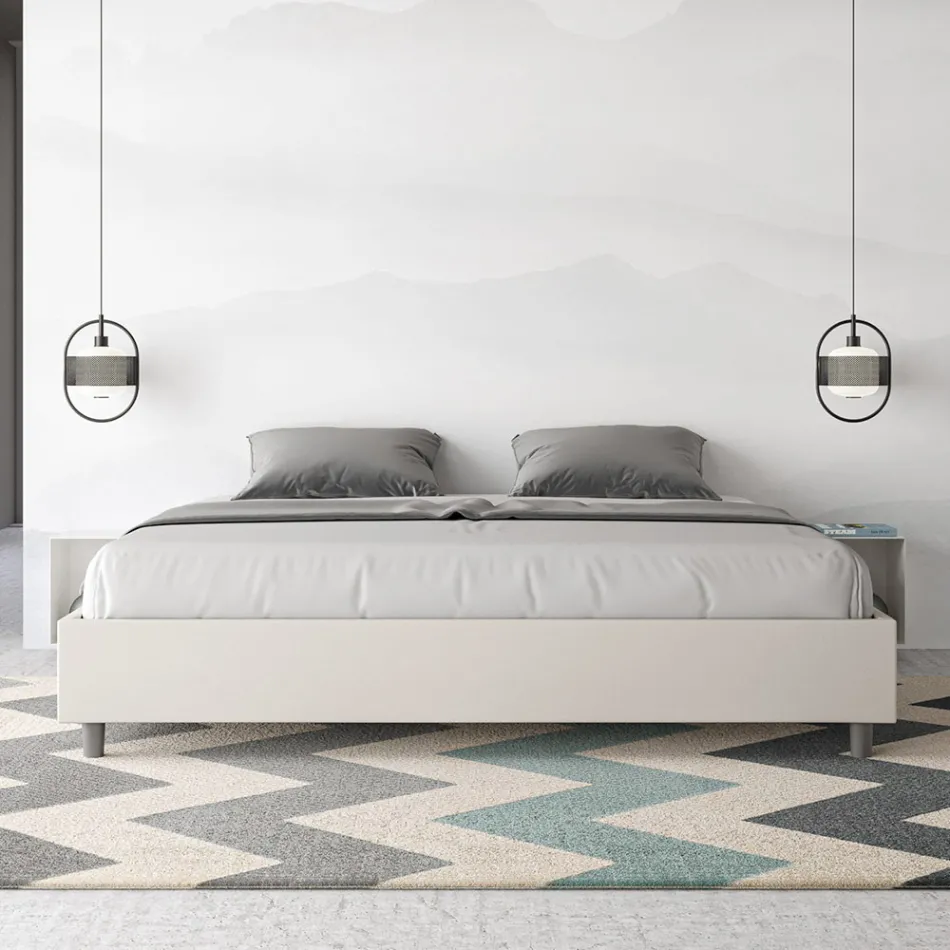 180x200 cm dubbelsäng klädd i konstläder Tillverkad i Italien - Athlete Viadurini