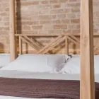 180x200 dubbelsäng med baldakin i massiv teak - Tempera Viadurini