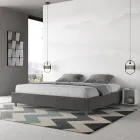 Dubbelsäng 200x200 cm klädd i mikrofiber Tillverkad i Italien - Athlete Viadurini