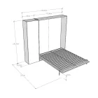 Vertikal hopfällbar dubbelsäng med pelare - Magicompare Viadurini