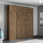 Vertikal hopfällbar dubbelsäng med väggskåp och pelare - Magicompare Viadurini