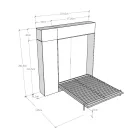 Vertikal hopfällbar dubbelsäng med väggskåp och pelare - Magicompare Viadurini