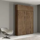 Vertikal hopfällbar dubbelsäng med väggskåp - Magicompare Viadurini