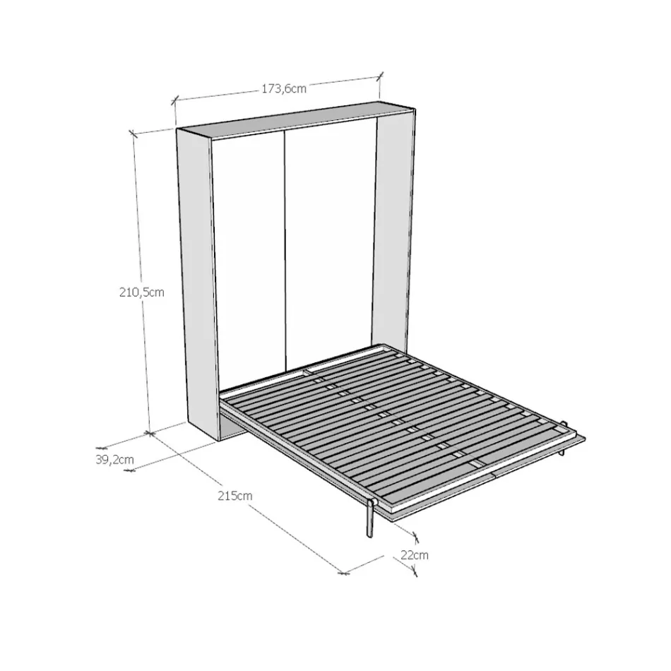 Vertikal hopfällbar dubbelsäng i olika utföranden - Magicompare Viadurini