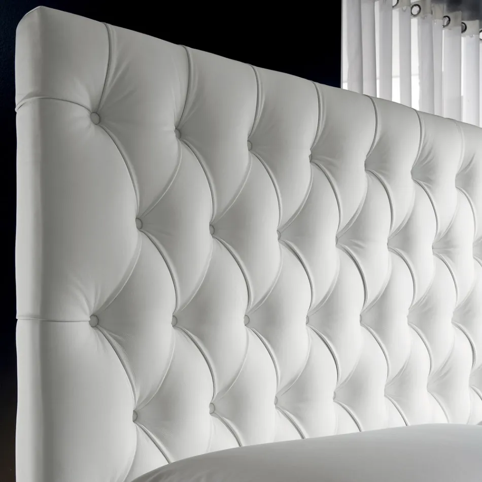 Capitonné dubbelsäng med valfri förvaring Made in Italy - Sciocco Viadurini