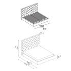 Capitonné dubbelsäng med valfri förvaring Made in Italy - Sciocco Viadurini