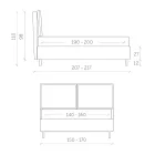 Dubbelsäng med förvaringsbox Tillverkad i Italien - Ernesta Viadurini