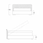 Dubbelsäng med stoppad låda i Corolle tyg av Bolzan Viadurini